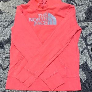 pink north face sweatshirt